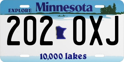 MN license plate 202OXJ