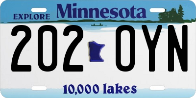 MN license plate 202OYN