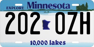 MN license plate 202OZH