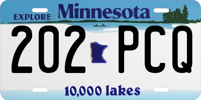 MN license plate 202PCQ