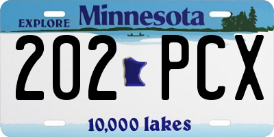 MN license plate 202PCX