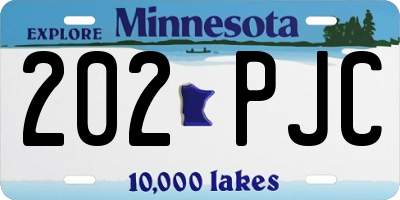 MN license plate 202PJC
