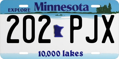 MN license plate 202PJX