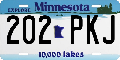 MN license plate 202PKJ