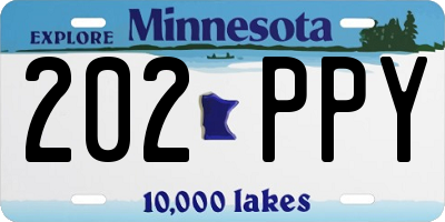 MN license plate 202PPY