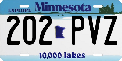 MN license plate 202PVZ
