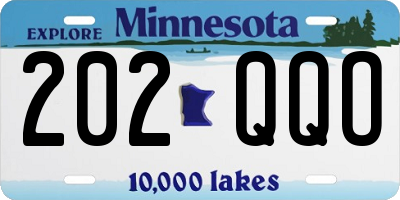 MN license plate 202QQO
