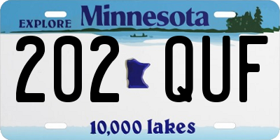 MN license plate 202QUF