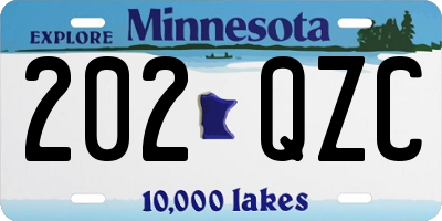 MN license plate 202QZC