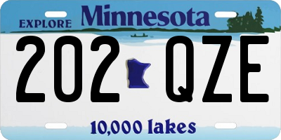 MN license plate 202QZE