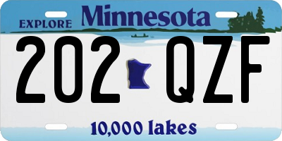 MN license plate 202QZF