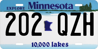 MN license plate 202QZH