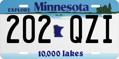 MN license plate 202QZI