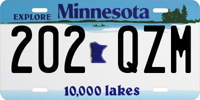 MN license plate 202QZM
