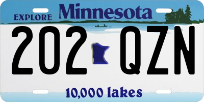 MN license plate 202QZN
