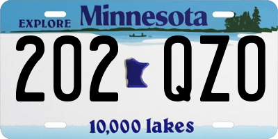 MN license plate 202QZO