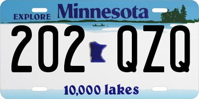 MN license plate 202QZQ