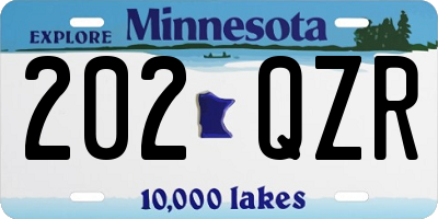 MN license plate 202QZR