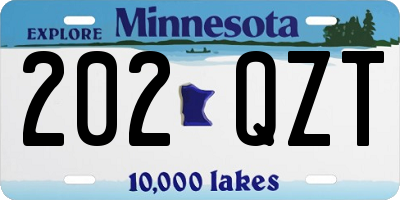 MN license plate 202QZT