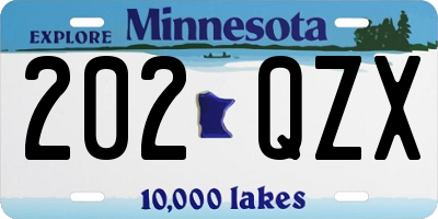 MN license plate 202QZX