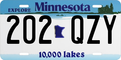 MN license plate 202QZY