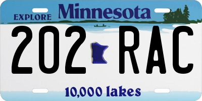 MN license plate 202RAC