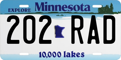 MN license plate 202RAD
