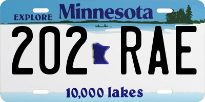 MN license plate 202RAE