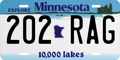 MN license plate 202RAG