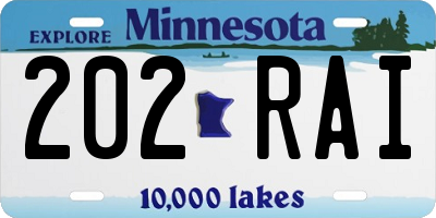 MN license plate 202RAI