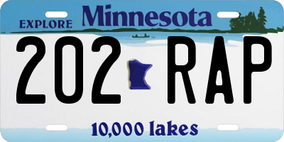 MN license plate 202RAP
