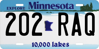 MN license plate 202RAQ