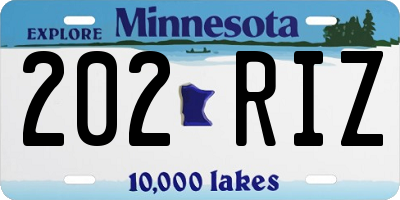 MN license plate 202RIZ