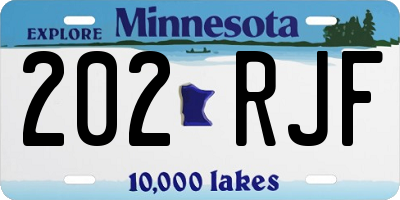 MN license plate 202RJF