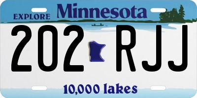 MN license plate 202RJJ