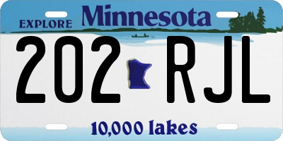 MN license plate 202RJL