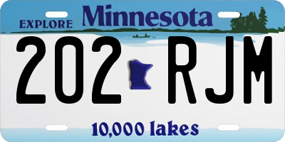 MN license plate 202RJM