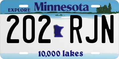 MN license plate 202RJN