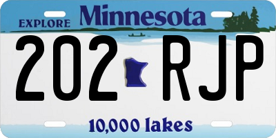 MN license plate 202RJP