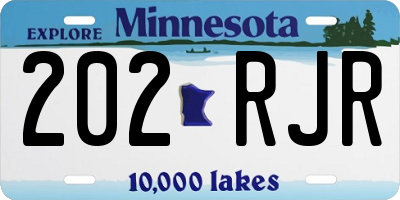 MN license plate 202RJR