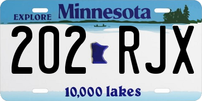 MN license plate 202RJX