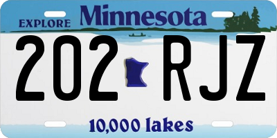 MN license plate 202RJZ