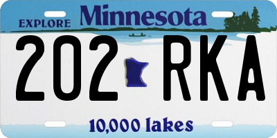 MN license plate 202RKA