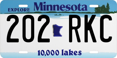 MN license plate 202RKC