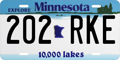 MN license plate 202RKE