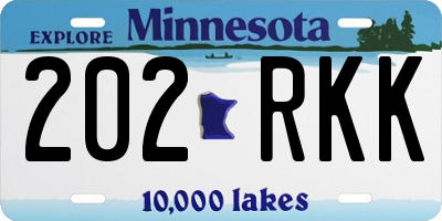 MN license plate 202RKK