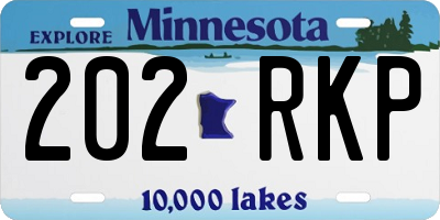 MN license plate 202RKP