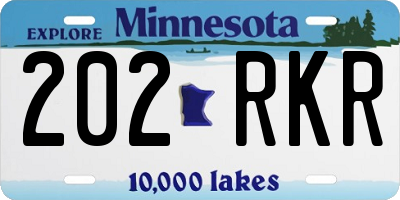 MN license plate 202RKR