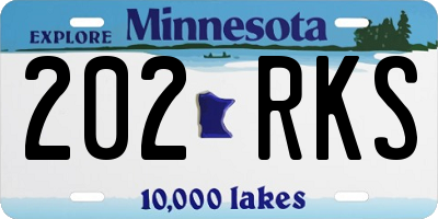 MN license plate 202RKS
