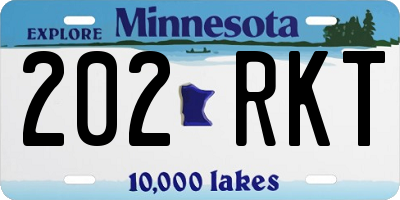 MN license plate 202RKT